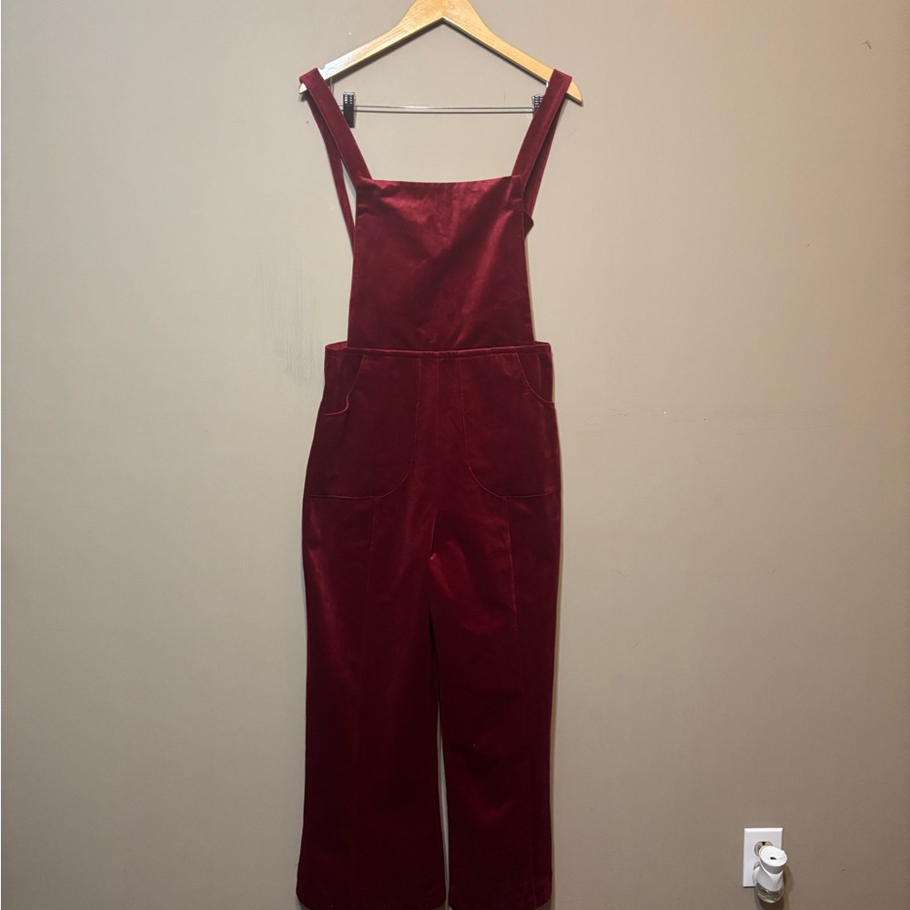 DANGERFIELD Australia NWT Velour My Mixtape Burgundy Overalls Jumpsuit